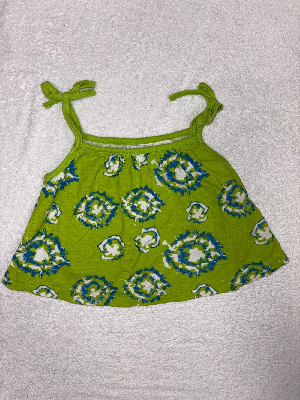 Basic Editions Lime Green babydoll cropped Tank Top vintage 80’s girls 5t